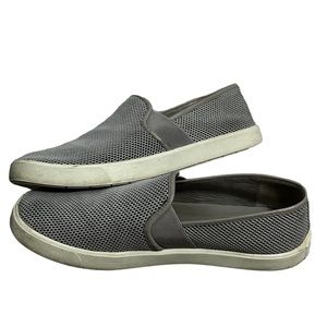Gray Vince Perforated Leather Slide On Sneakers Size 8.5